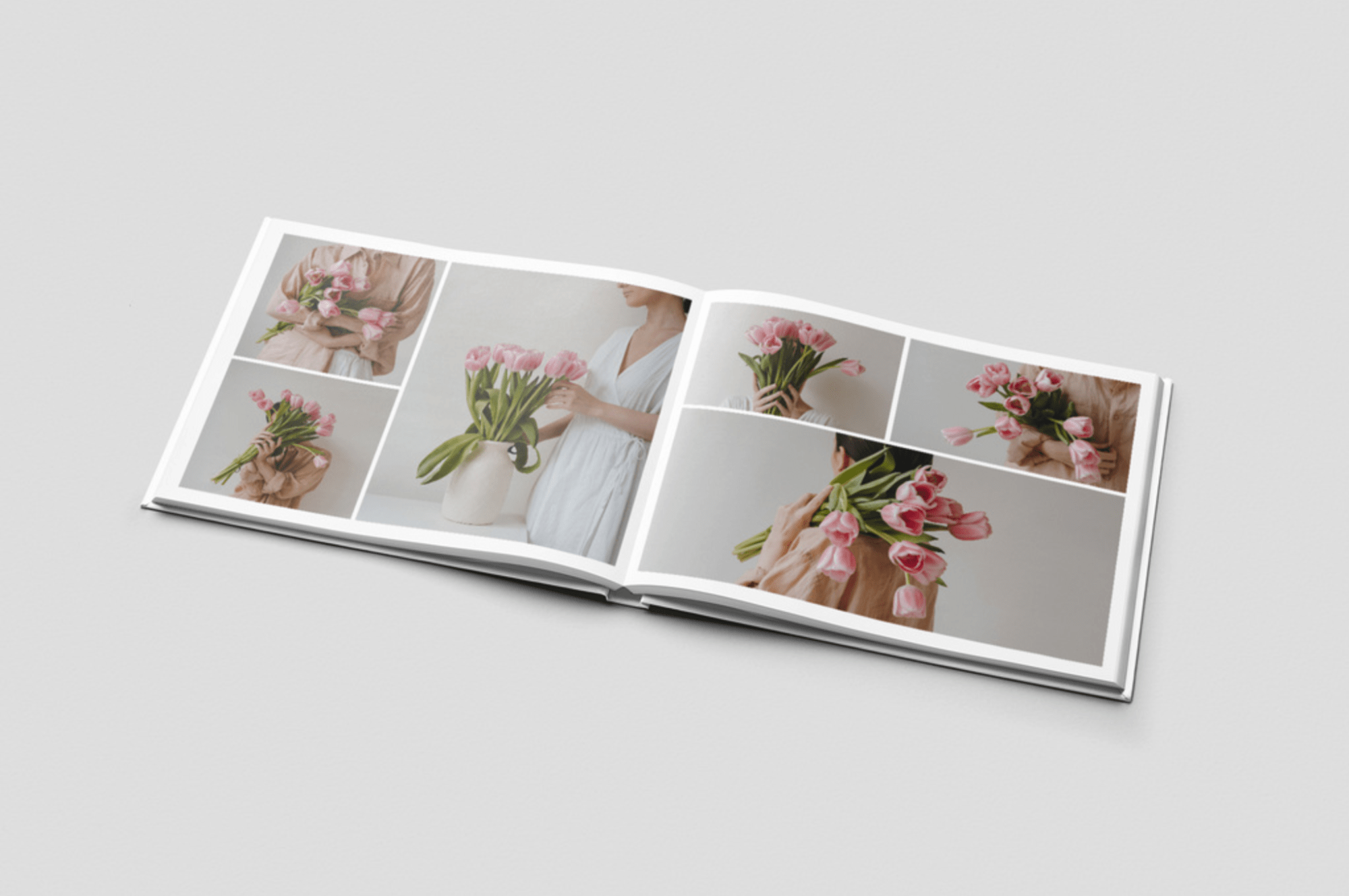 Open Horizontal Photo Album Mockup