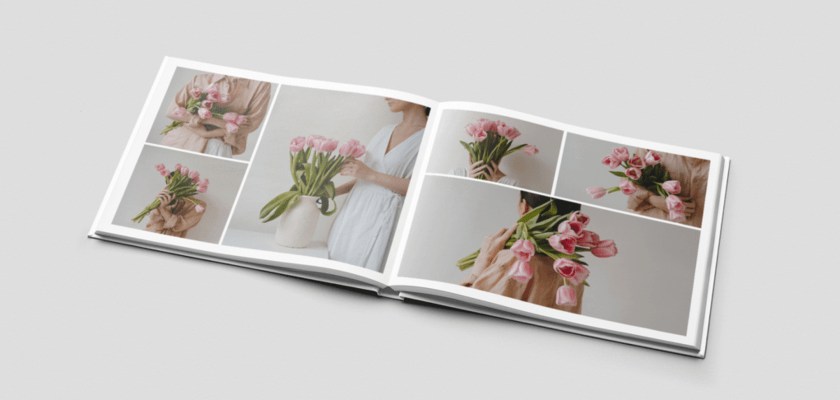 Open Horizontal Photo Album Mockup