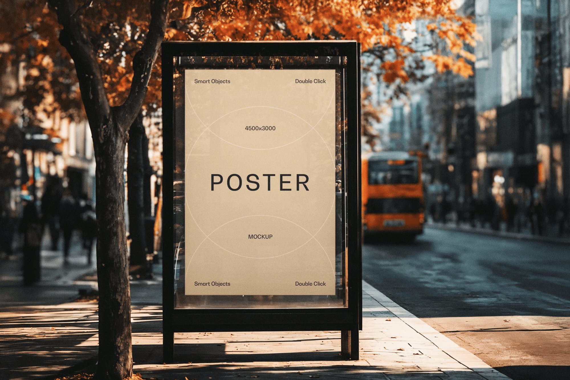 Urban Bus Stop Poster Mockup