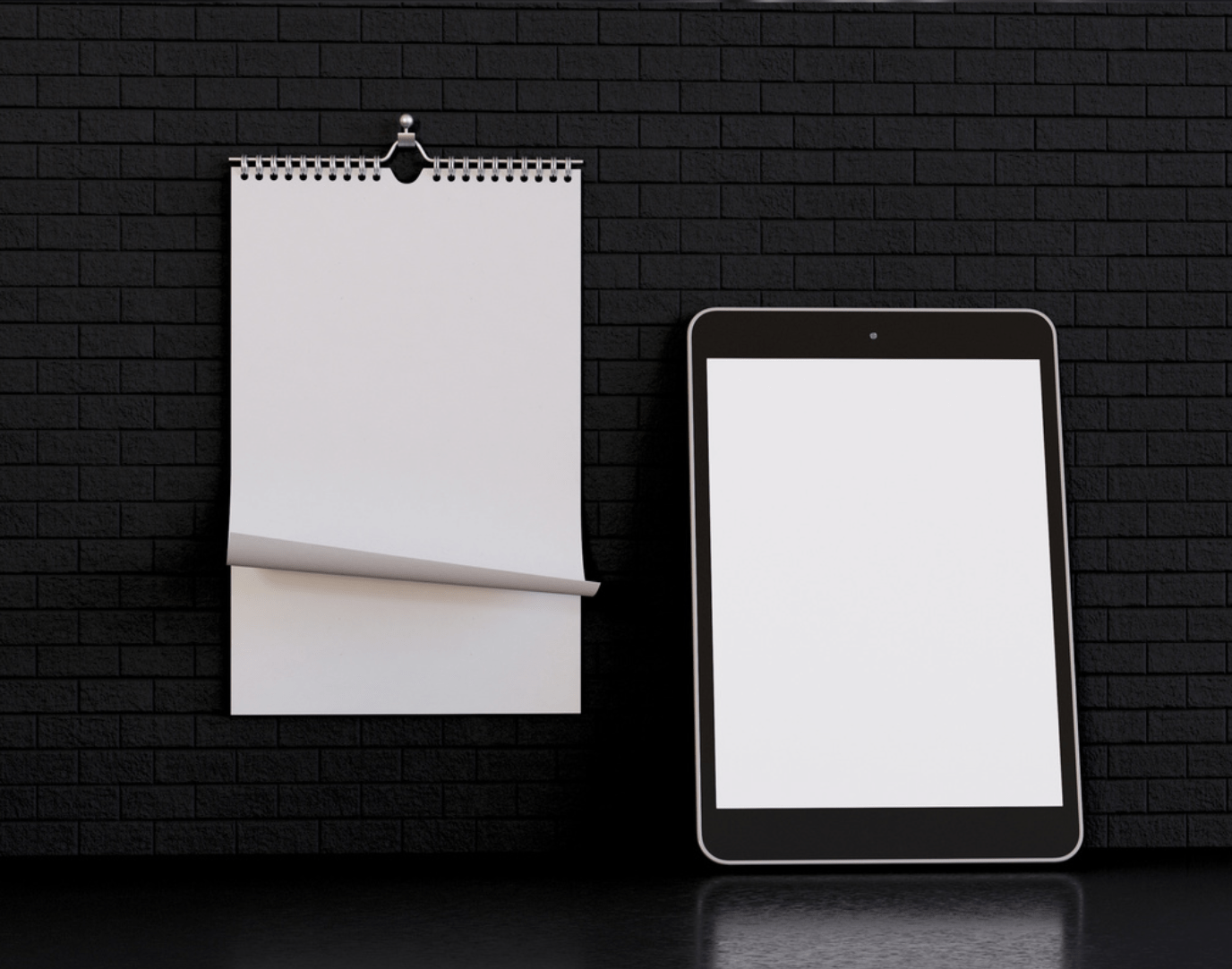 Wall Calendar &amp; Tablet Mockup