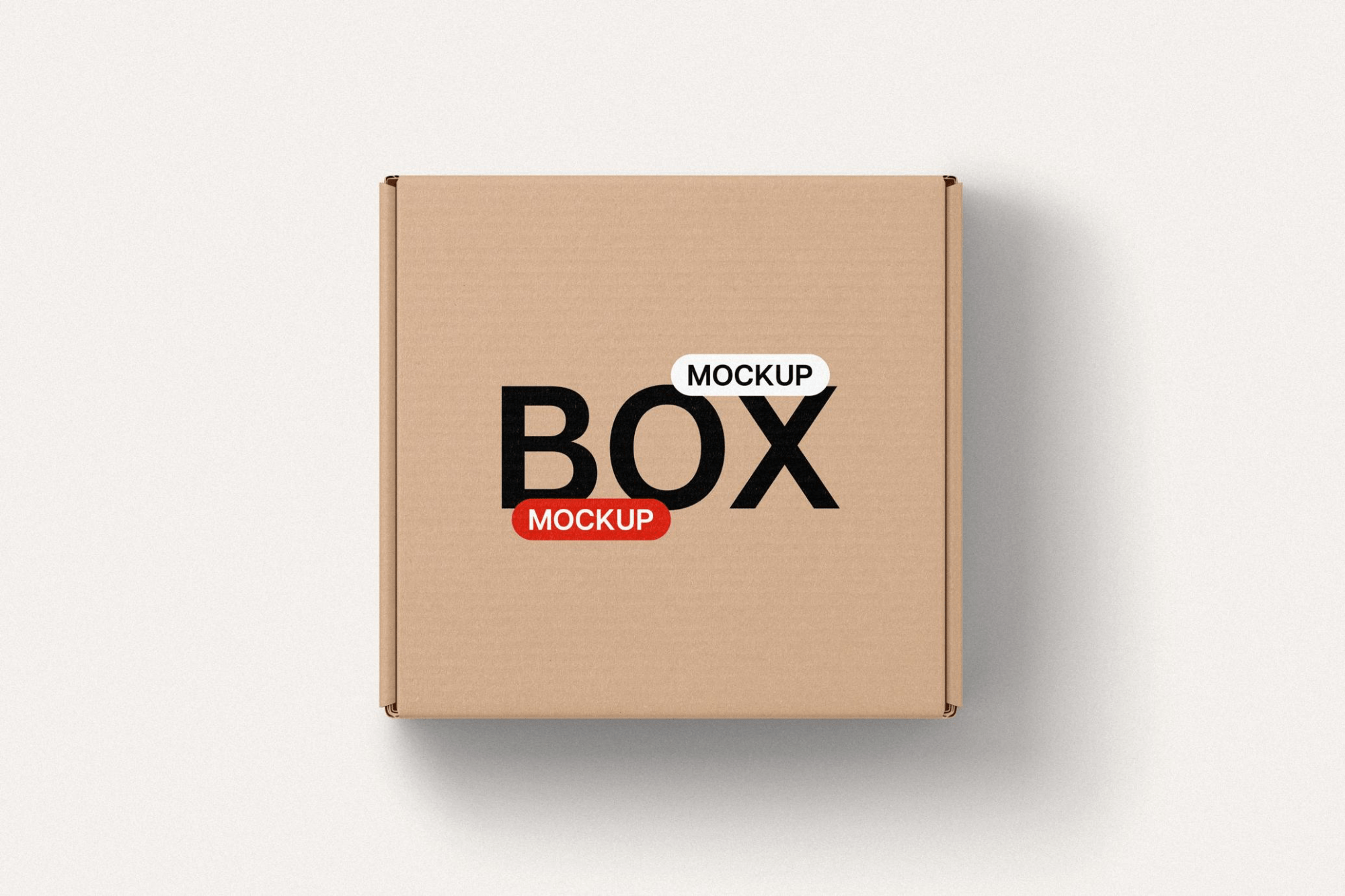 Square Cardboard Box Mockup