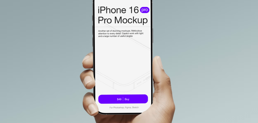 iPhone 16 Pro Mockup in Hand