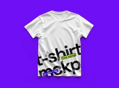 Free clean front-view t-shirt design mockup