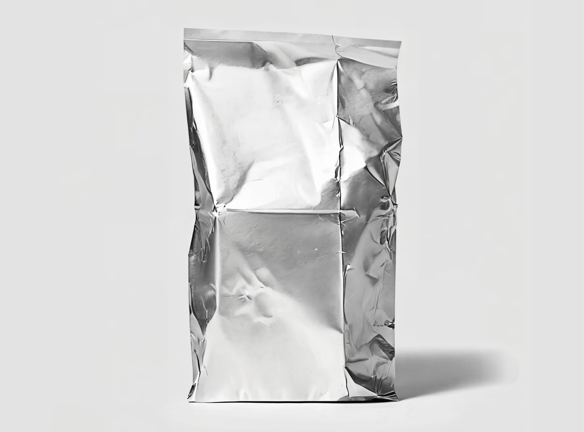 Metallic Packaging Mockup Crumpled Texture