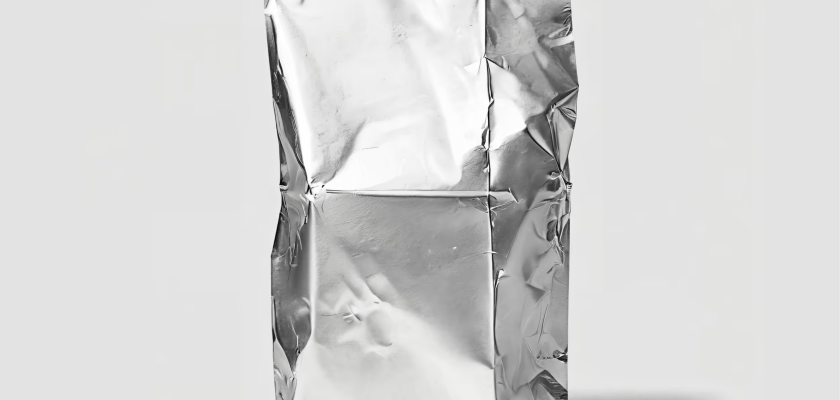 Metallic Packaging Mockup Crumpled Texture