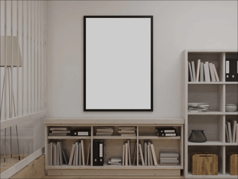 Free interior poster frame mockup