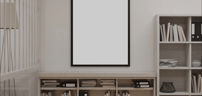 Poster Frame Mockup Interior Scene