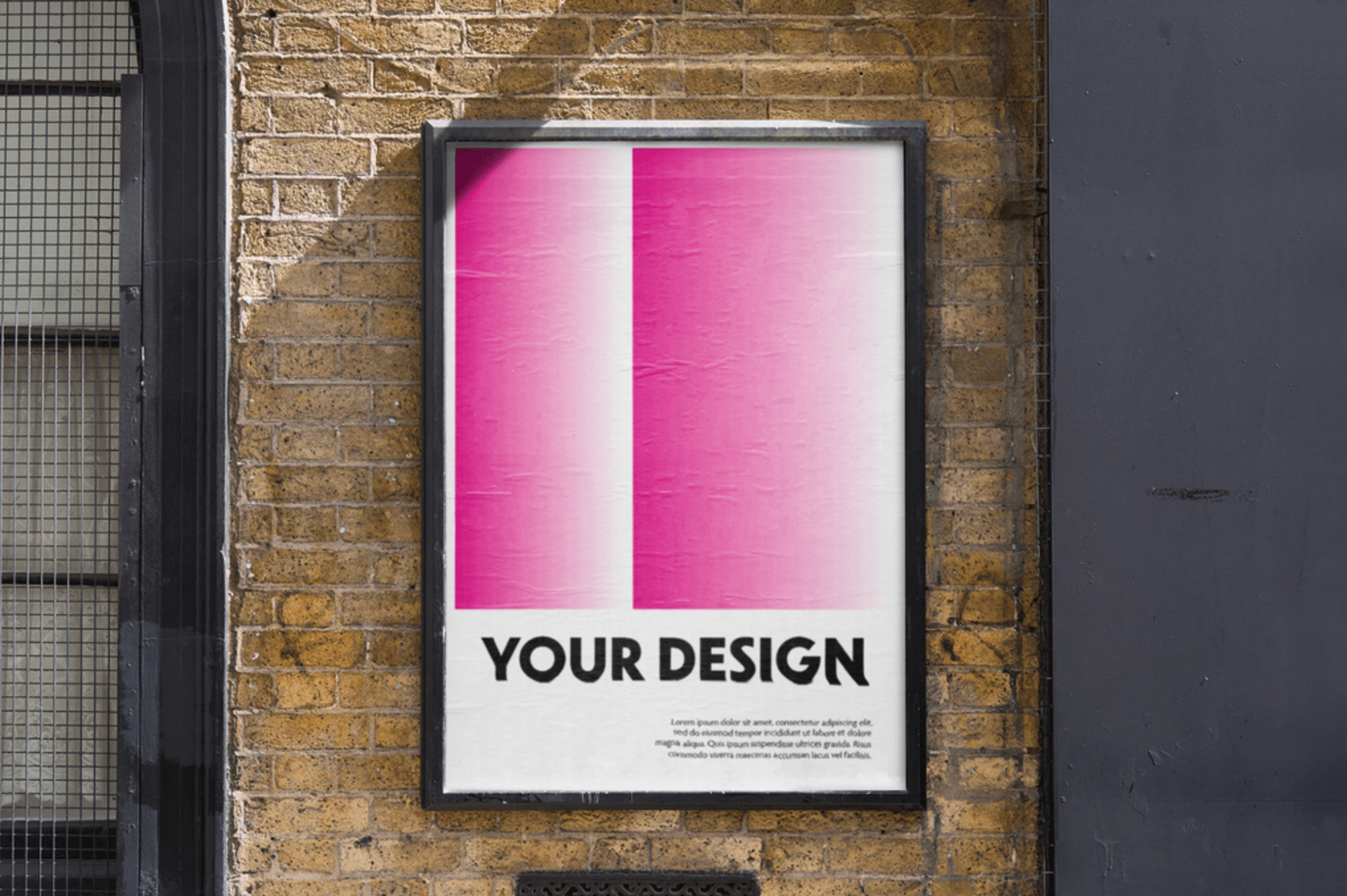 Outdoor Poster Mockup on Brick Wall