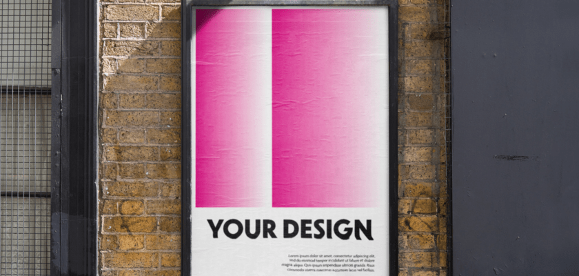 Outdoor Poster Mockup on Brick Wall
