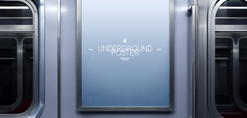 Underground Poster Mockup Subway Scene