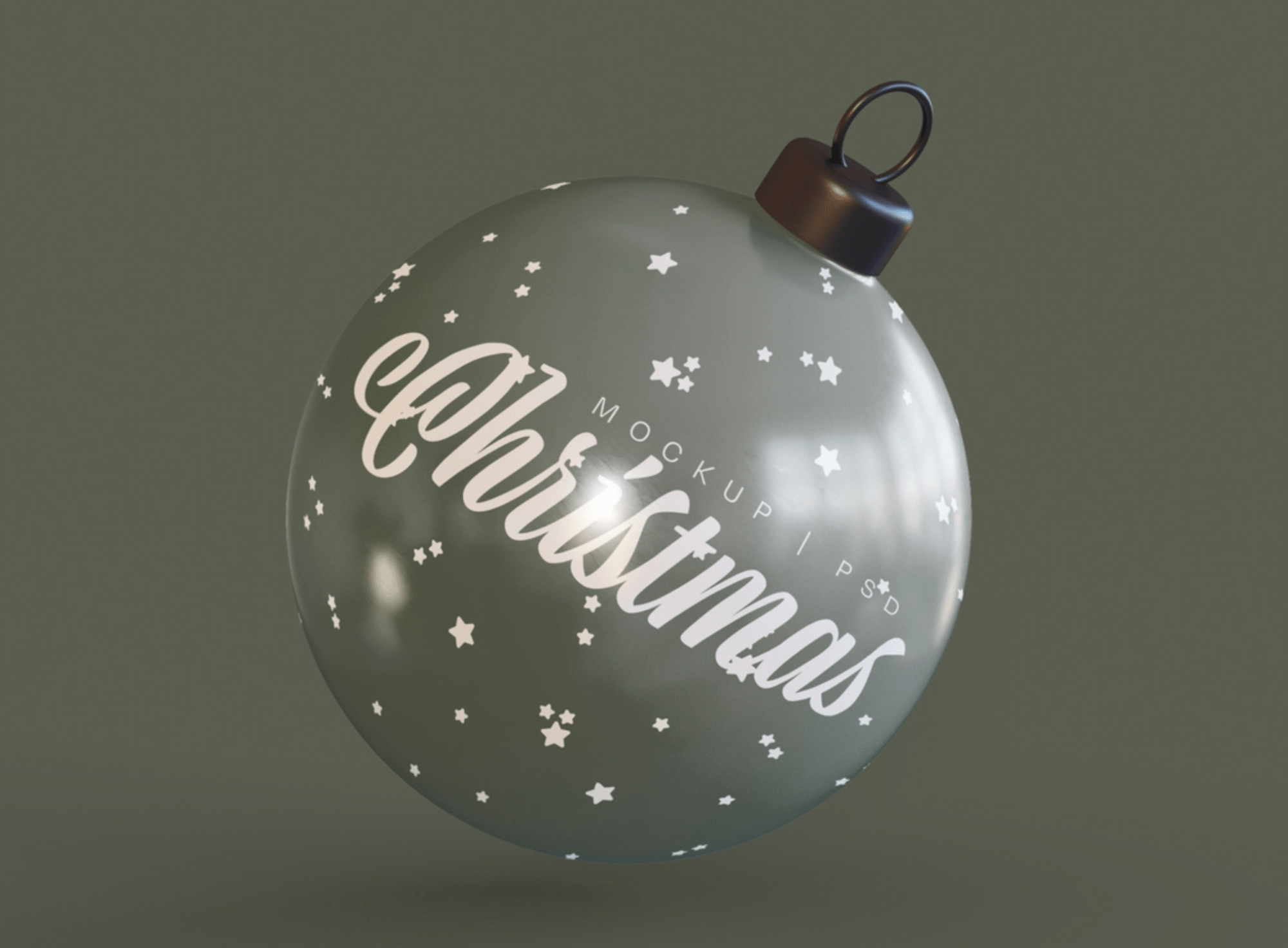 Free holiday bauble mockup for festive artworks