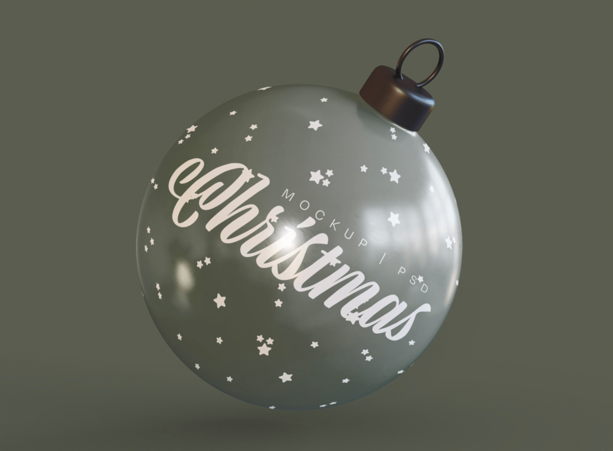 Free Christmas mockup PSD &mdash; Christmas ornament bauble on three backgrounds