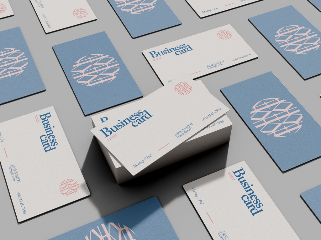 Minimal business card mockup PSD with stacked cards