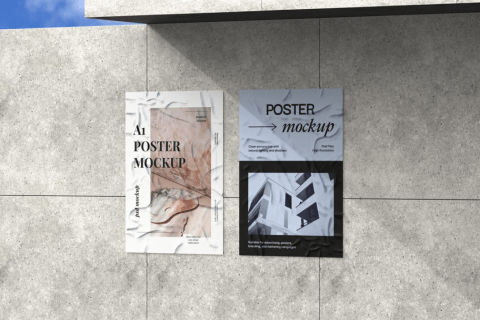 Free outdoor poster mockup