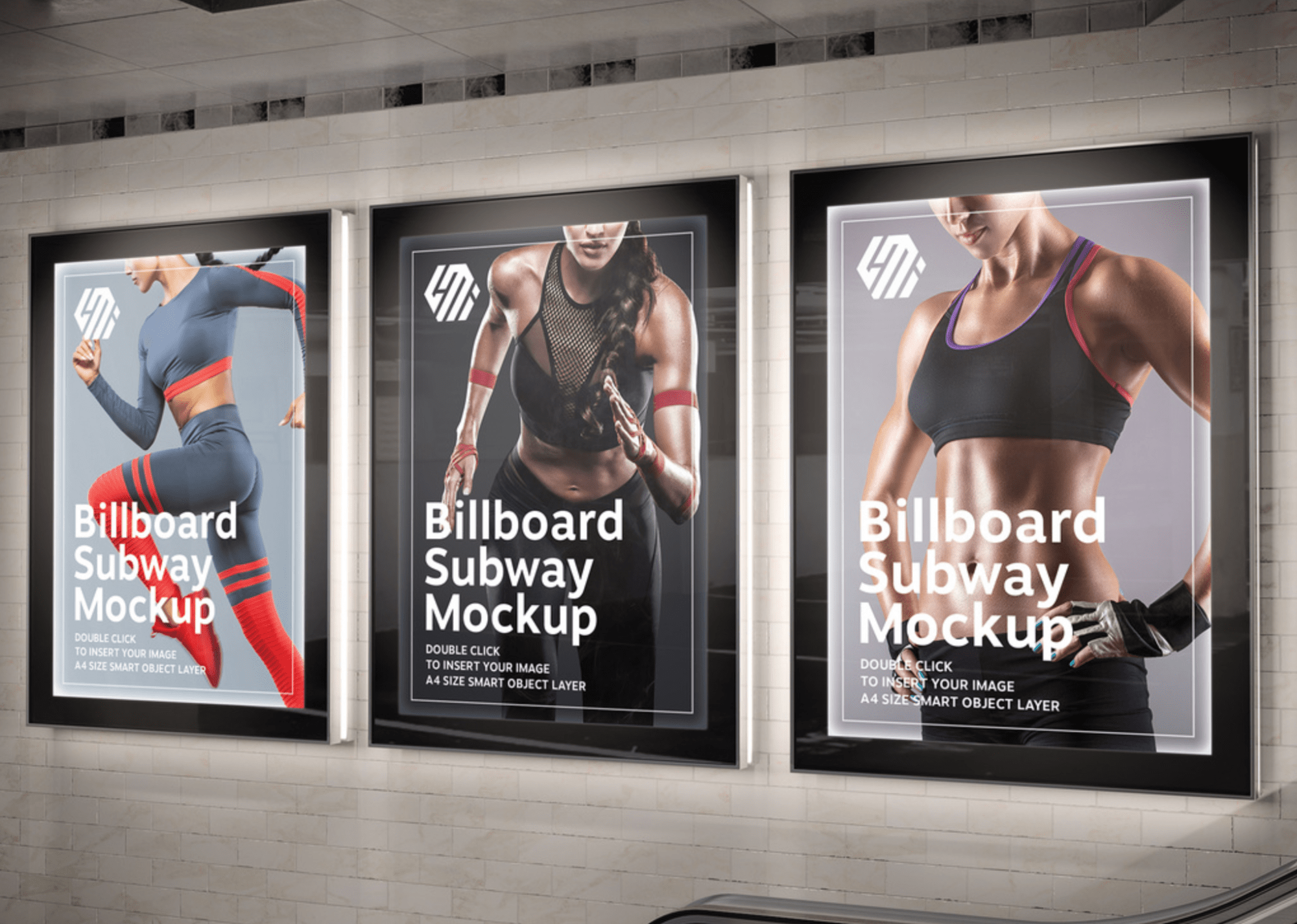 Subway Billboard Mockup Urban Lightbox Scene