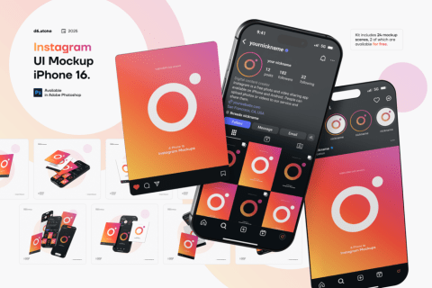 Free Instagram profile phone mockup