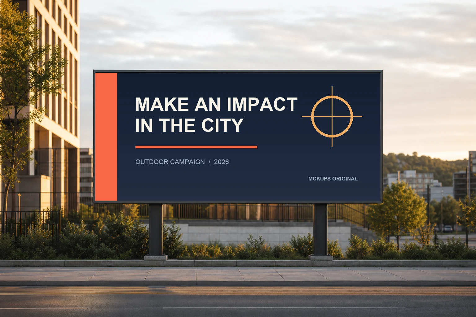 Editable outdoor billboard mockup with alternative advertising artwork