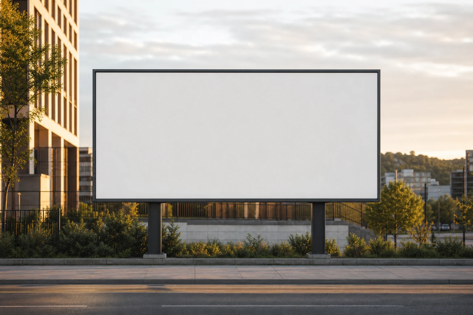 Blank urban billboard scene before Smart Object artwork is added