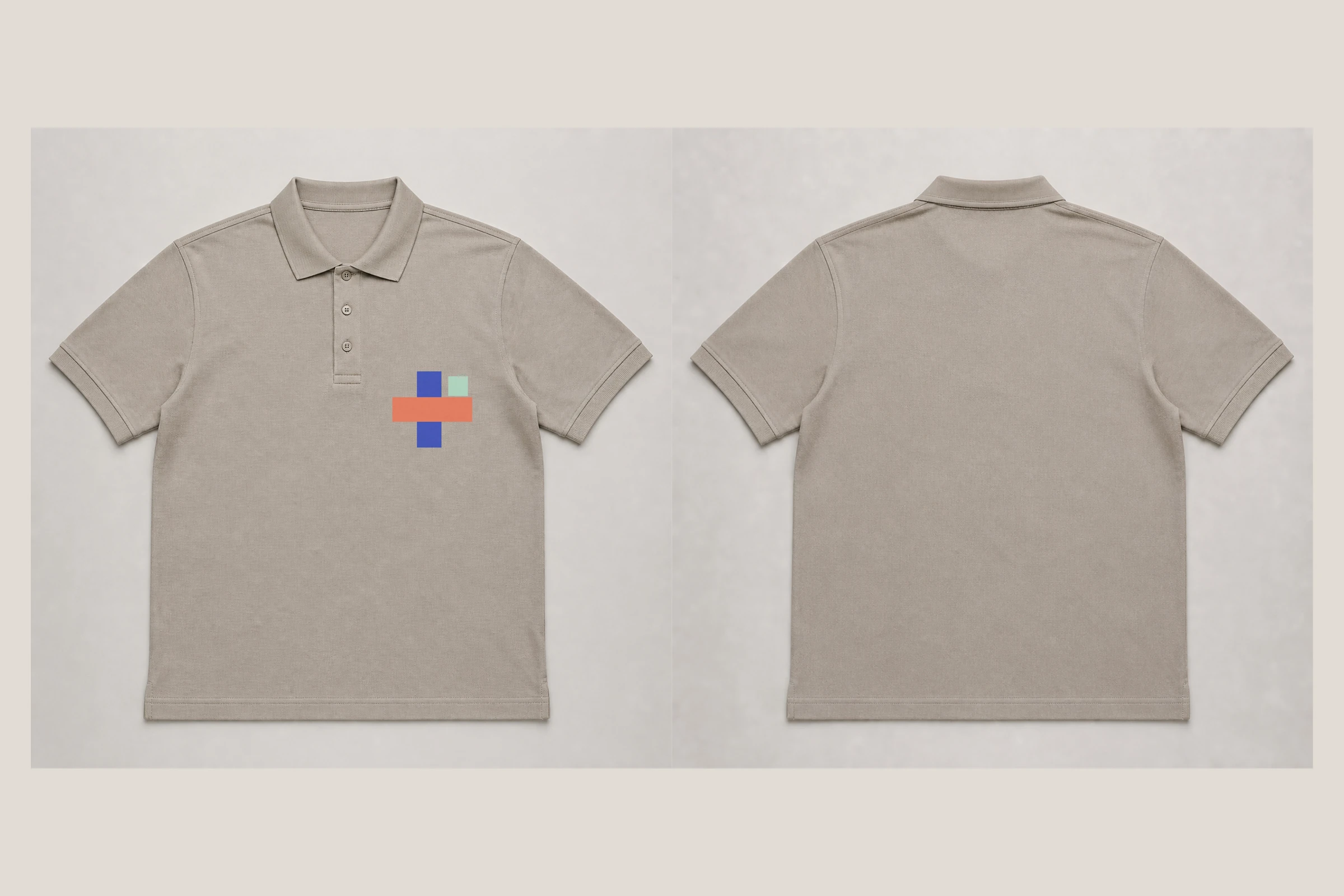 Free polo shirt mockup with an editable chest logo and blank back view