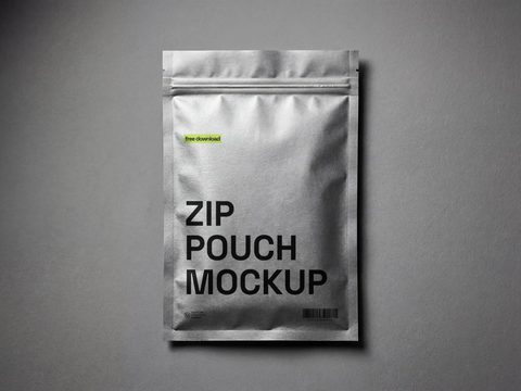 Free foil pouch mockup
