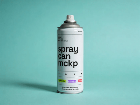 Free spray can mockup