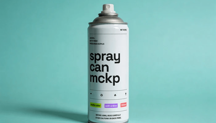 Spray Can Mockup — Free PSD for Product Branding