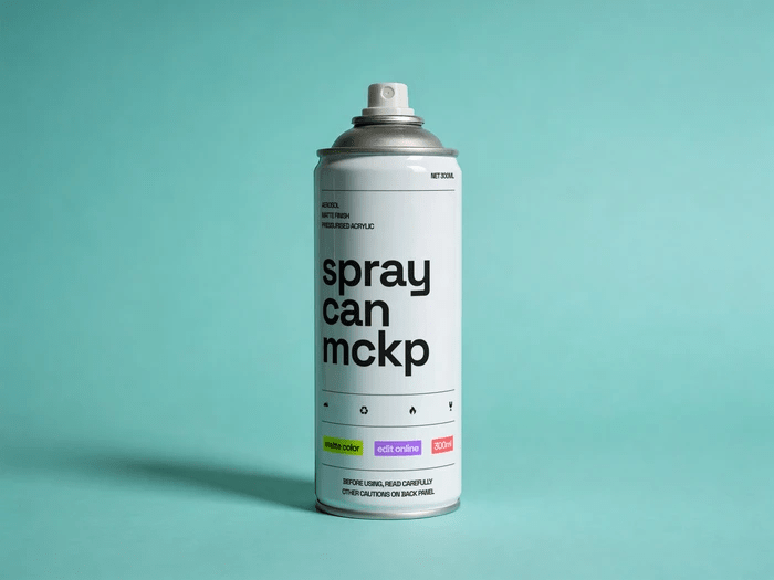 Spray Can Mockup — Free PSD for Product Branding